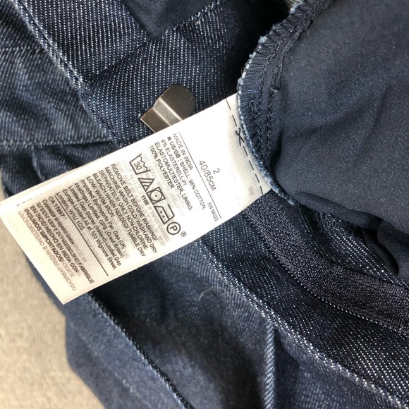 banana republic preppy Belted Denim dark wash wide leg cropped jumpsuit size 2 - Picture 7 of 11